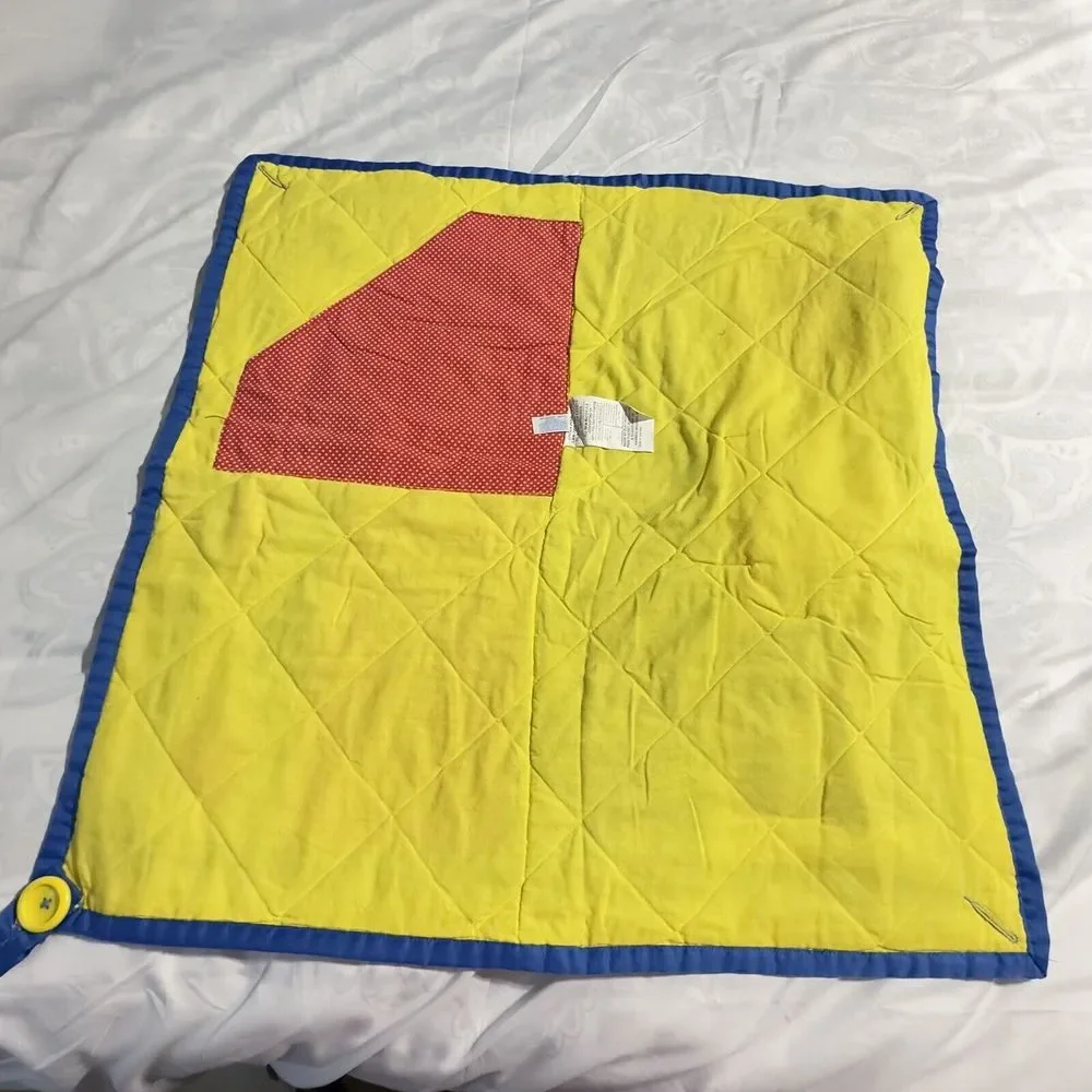 Vintage 1985 Playskool Fold N Go Baby Activity Play Mat Blanket Quilt‎ Squeaker